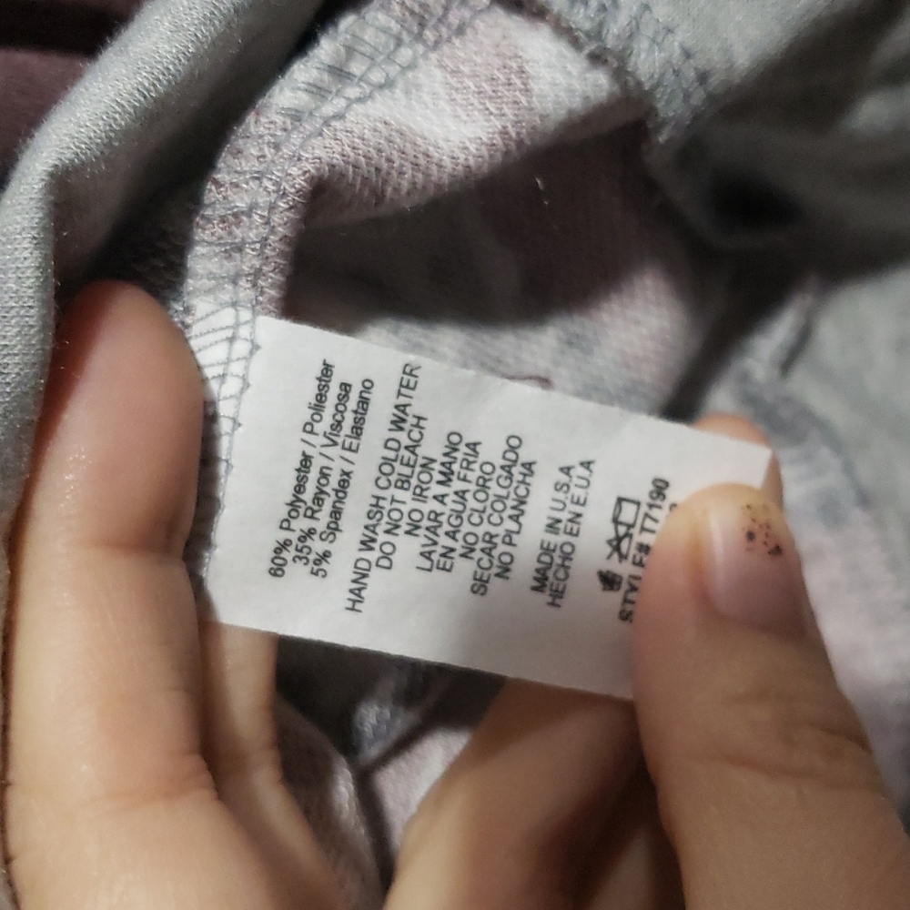 Mauve Gray Rose Floral Hoodie - Picture 8 of 8